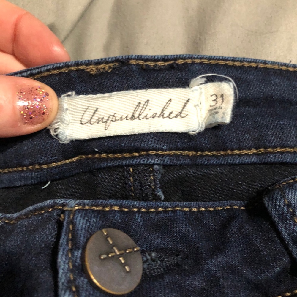 Dark wash unpublished jeans
